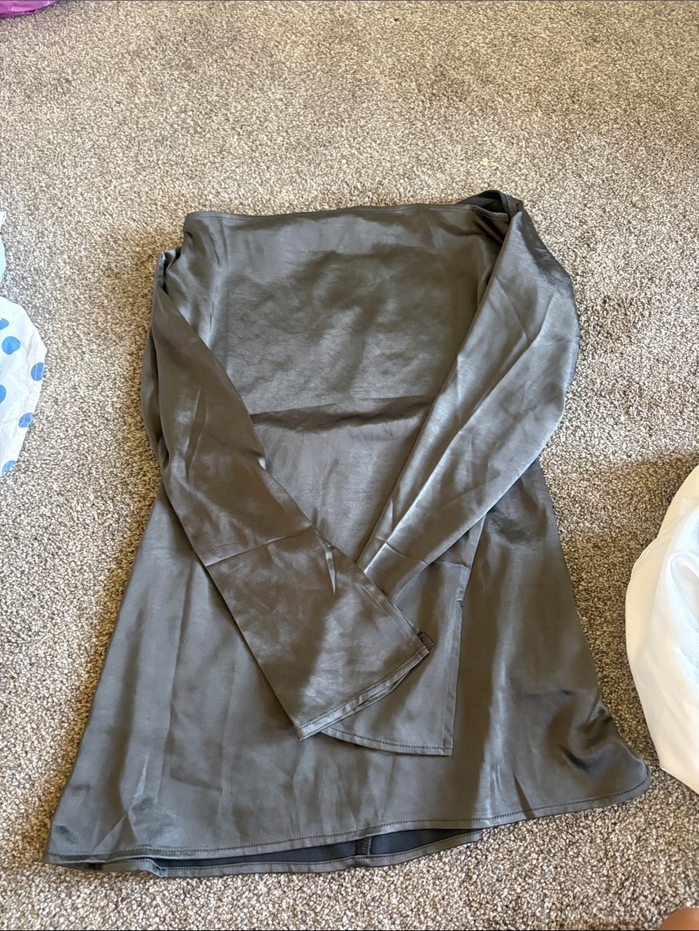 Princess Polly Dark Grey/Silver Backless Dress